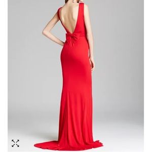 Badgley Mischka Red Gown - Bow Back Size 12